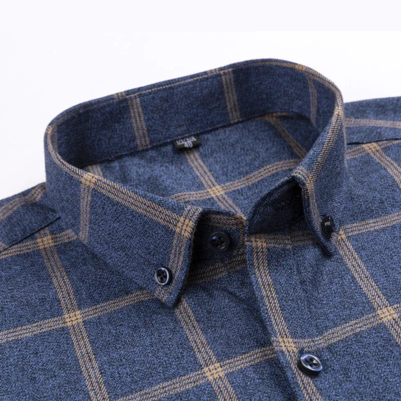 Men's Oversized Cotton Plaid Shirt