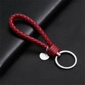 Braided Leather Rope Keychain