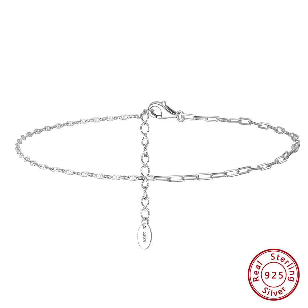 14K Gold 925 Silver Cuban Anklet