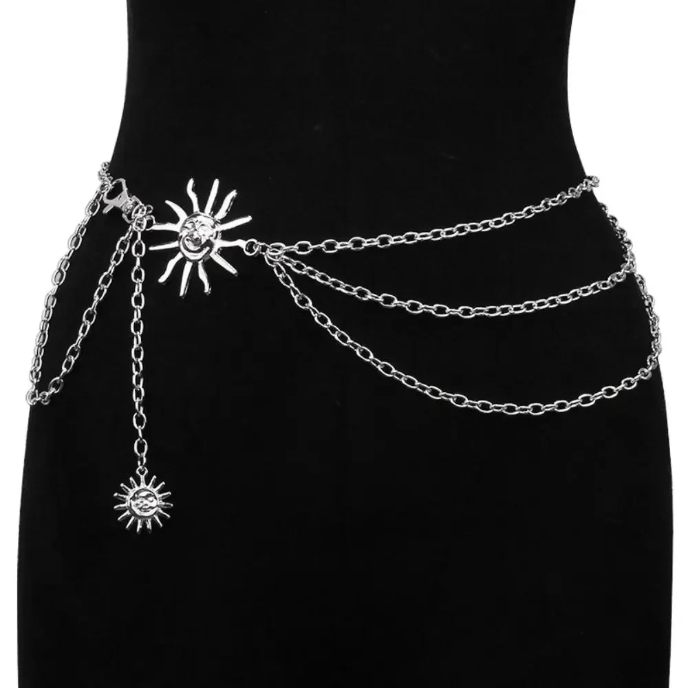 Vintage Sun Metal Waist Chain Belt