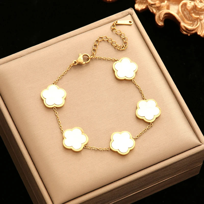 🌸 EILIECK Flower Clover Jewelry Set