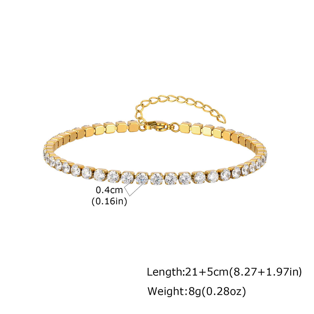 💎 CZ Tennis Anklet Chain