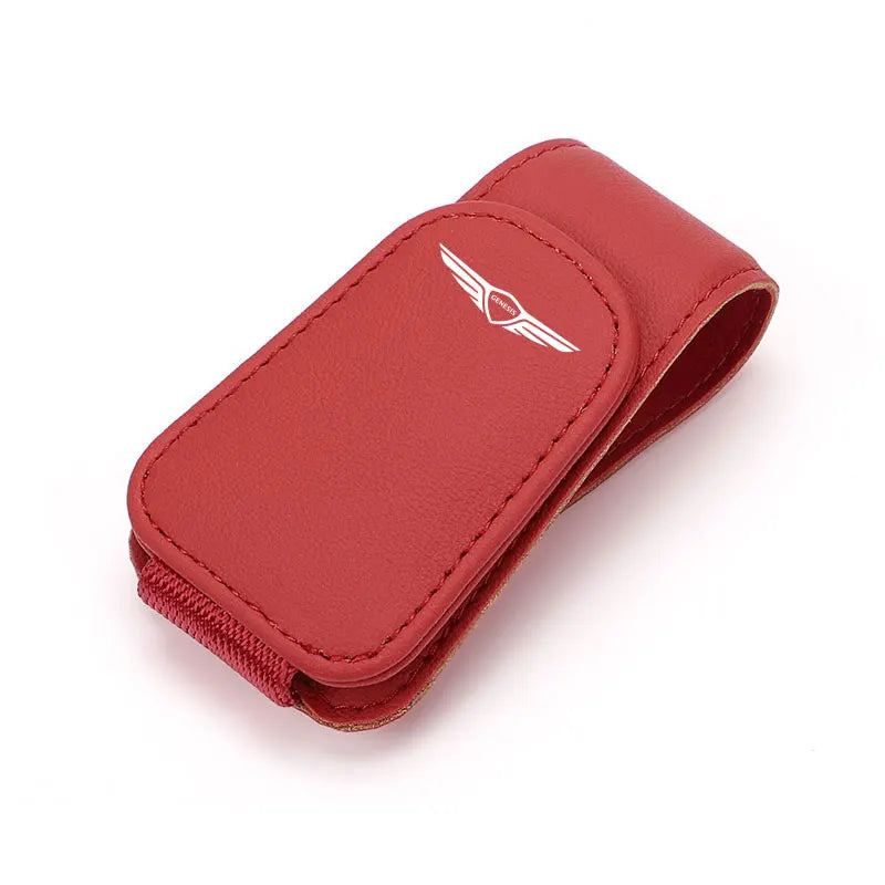 😎 Leather Sun Visor Glasses Clip