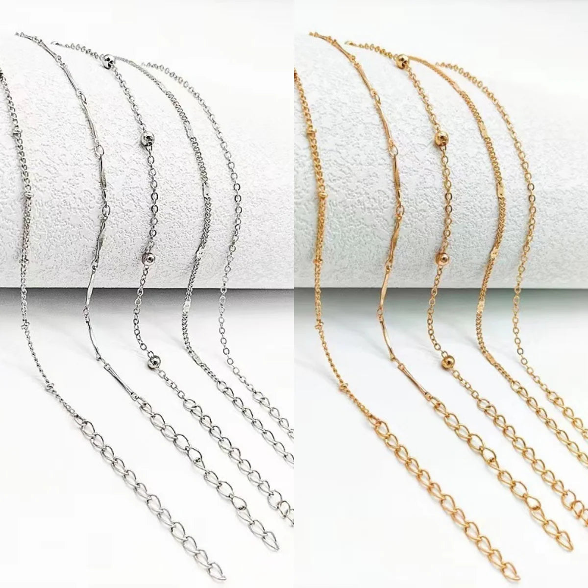 Silver Plated Anklet Set – 5 Pcs