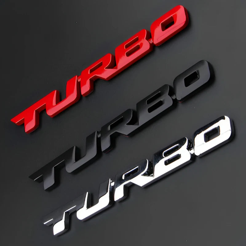 🏁 3D TURBO Metal Emblem Sticker
