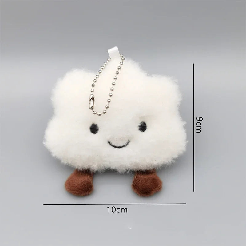 Plush Smile Cloud Keychain