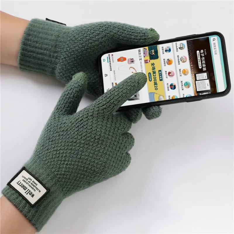 Men's Touchscreen Wool Knit Gloves