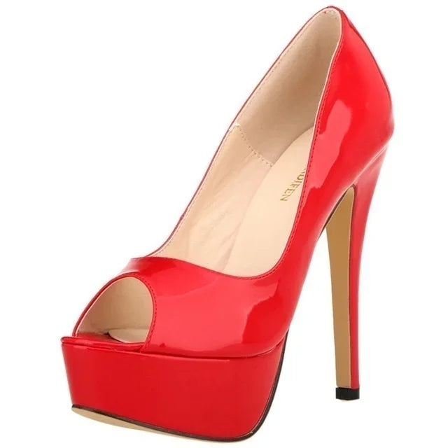 Women's 14cm Platform Peep-Toe Stiletto Heels