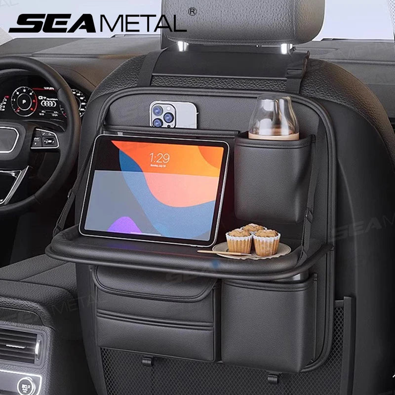 🚗 Car Seat Back Organizer with Foldable Tray
