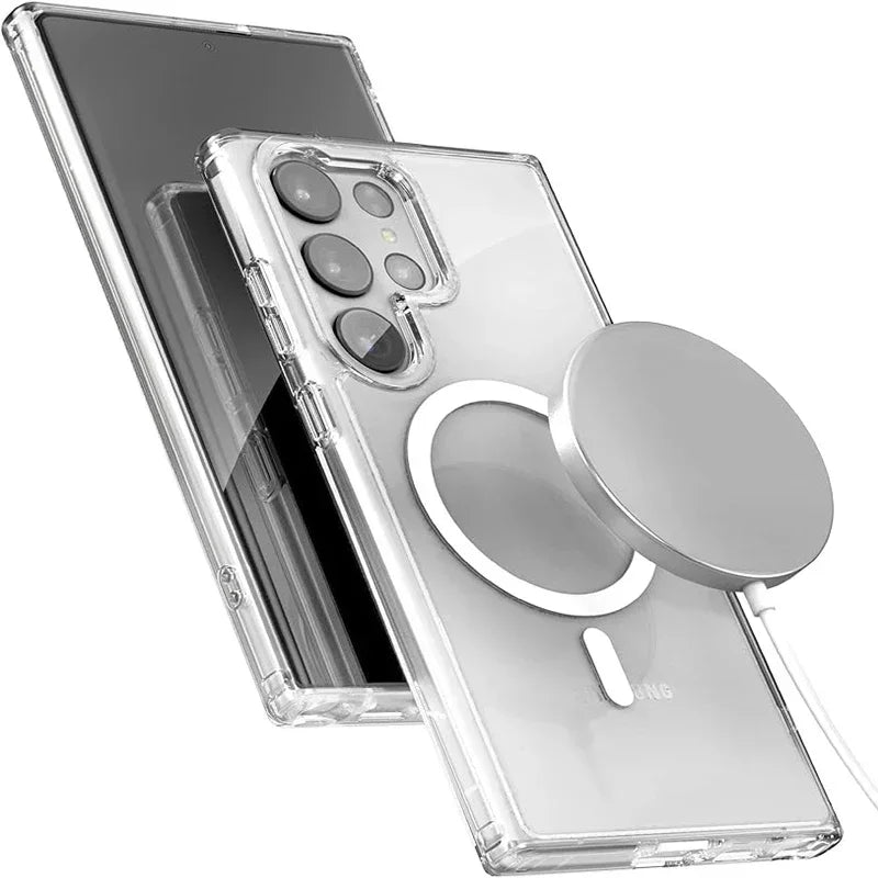 ⭐ Clear Magnetic Charging Shockproof Case