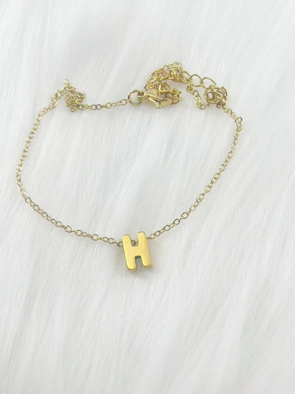 Initial Letter Charm Anklet