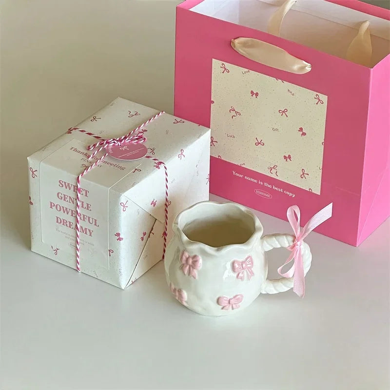 Pink Bow Ceramic Coffee Mug