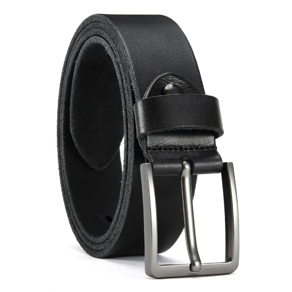 Men's Antique Buckle Cowhide Belt