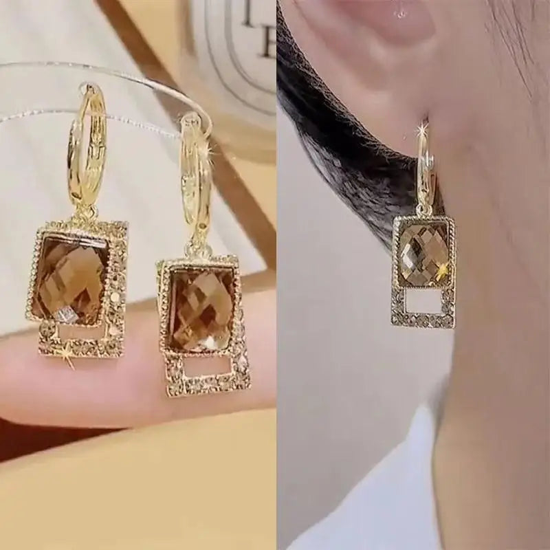 Zircon Pearl Tassel Earrings