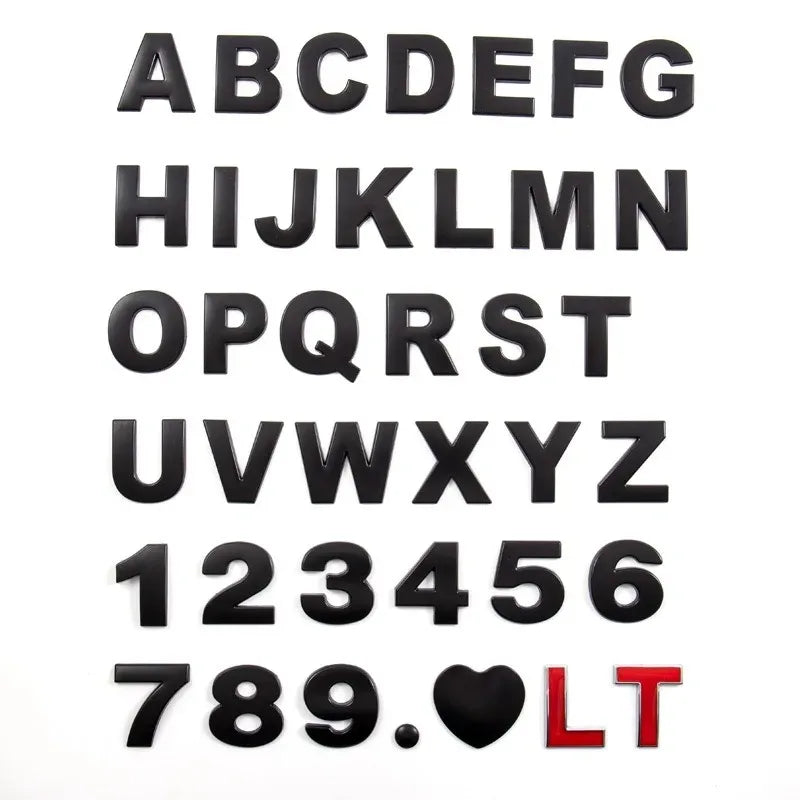 🔤 3D Metal Letter & Number Emblems