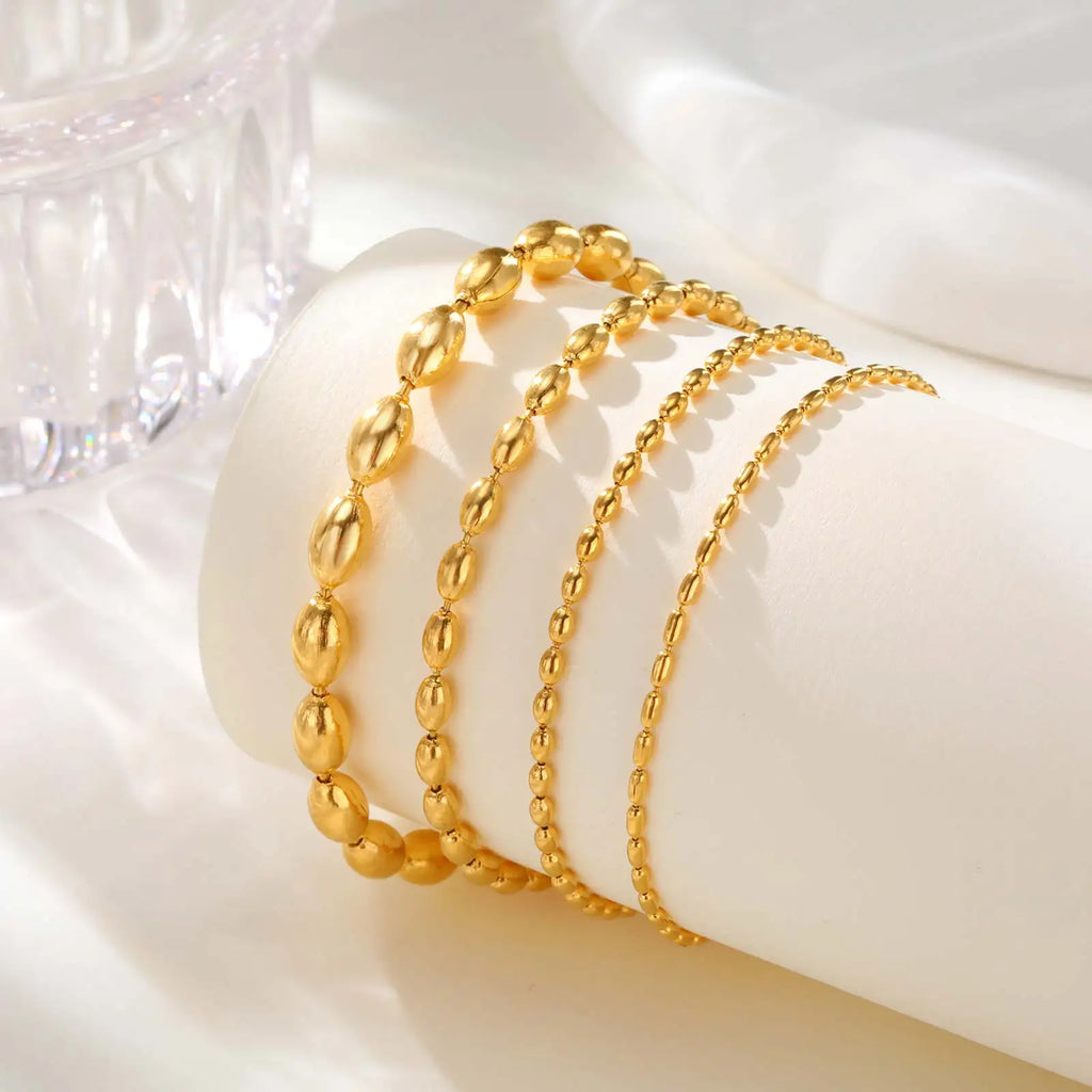 Gold Plated Bead Ball Anklet