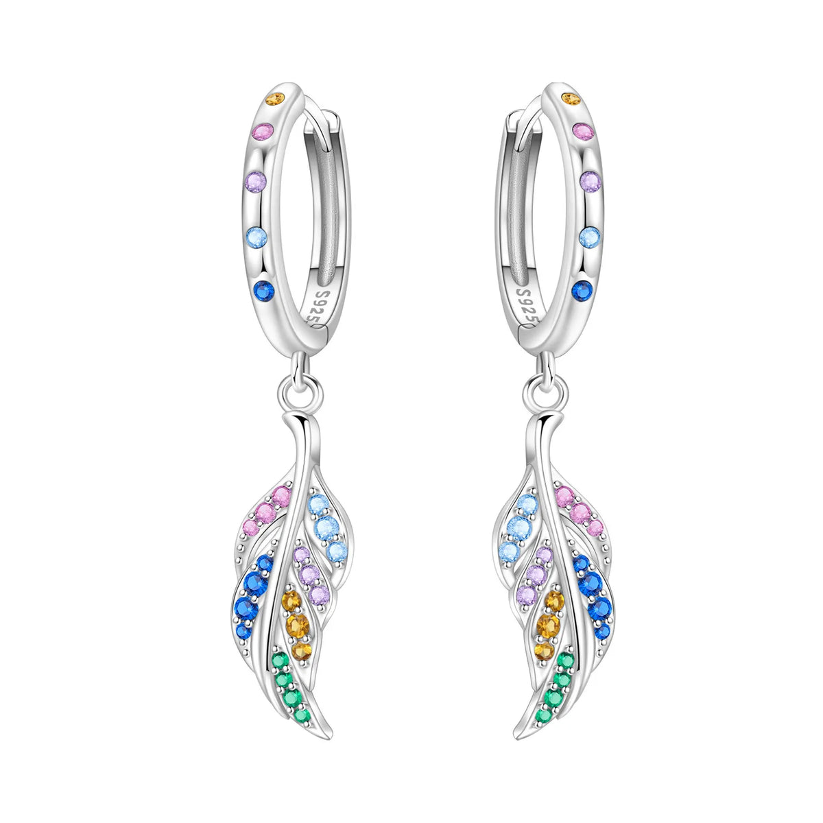 925 Silver Purple Hydrangea Earrings
