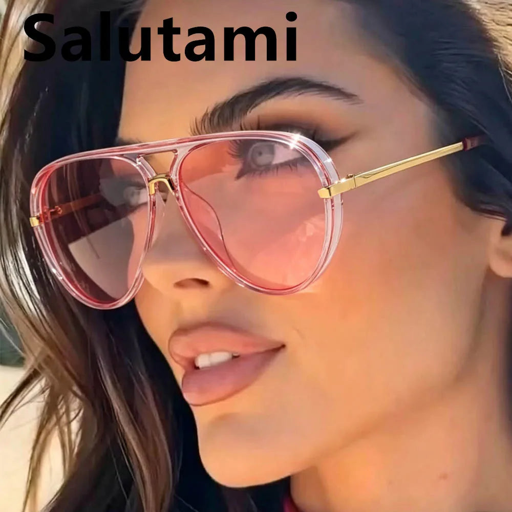 Oversized Oval Pilot Sunglasses