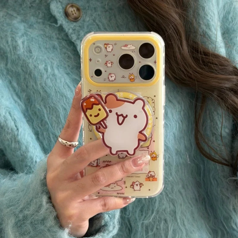 Funny Cartoon Magnetic iPhone Case with Stand