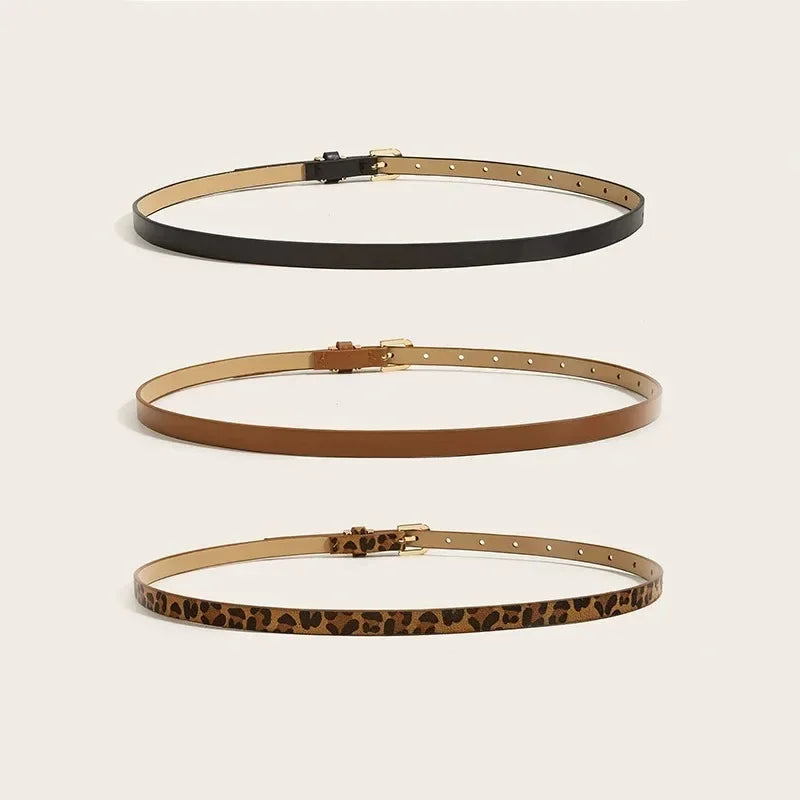 Women's Black Faux Leather Waist Belt