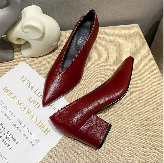 Women's Pointed-Toe V-Cut Pumps
