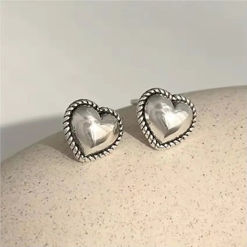 925 Silver Heart Hoop Earrings