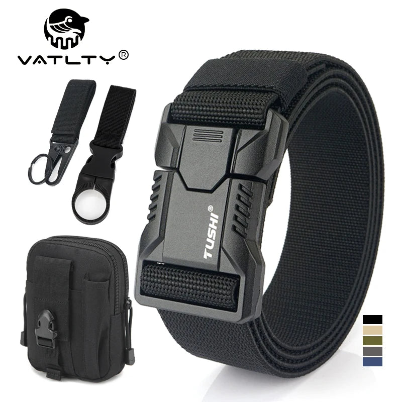 Tactical Elastic Belt with Quick Release Buckle