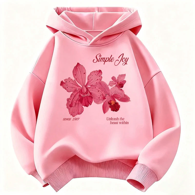 Kids Flower Print Hoodie