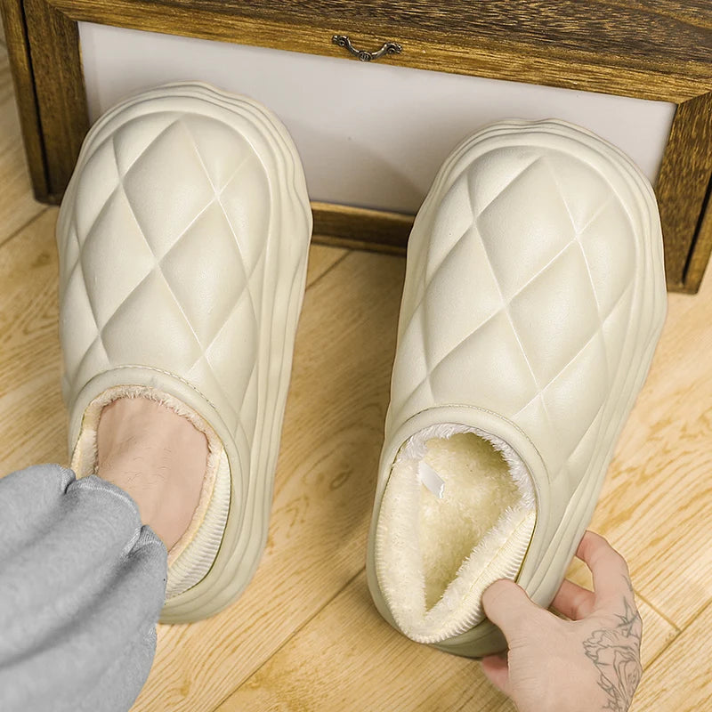 Men's Waterproof Plush Slippers