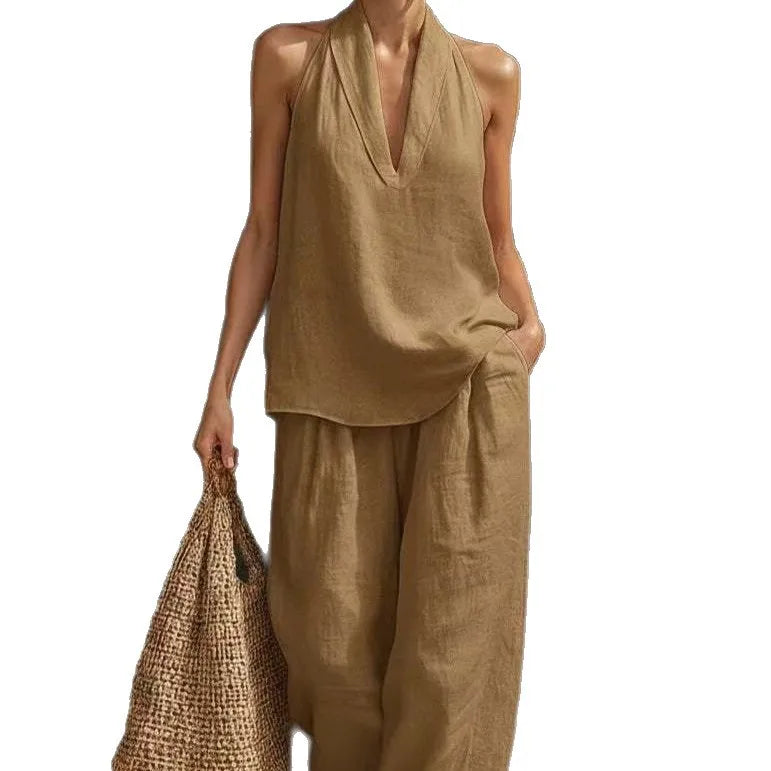Off-Shoulder Top & Wide-Leg Pants Set