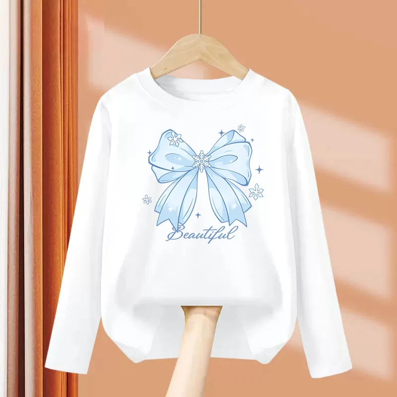 Girls Bow Long Sleeve T-Shirt