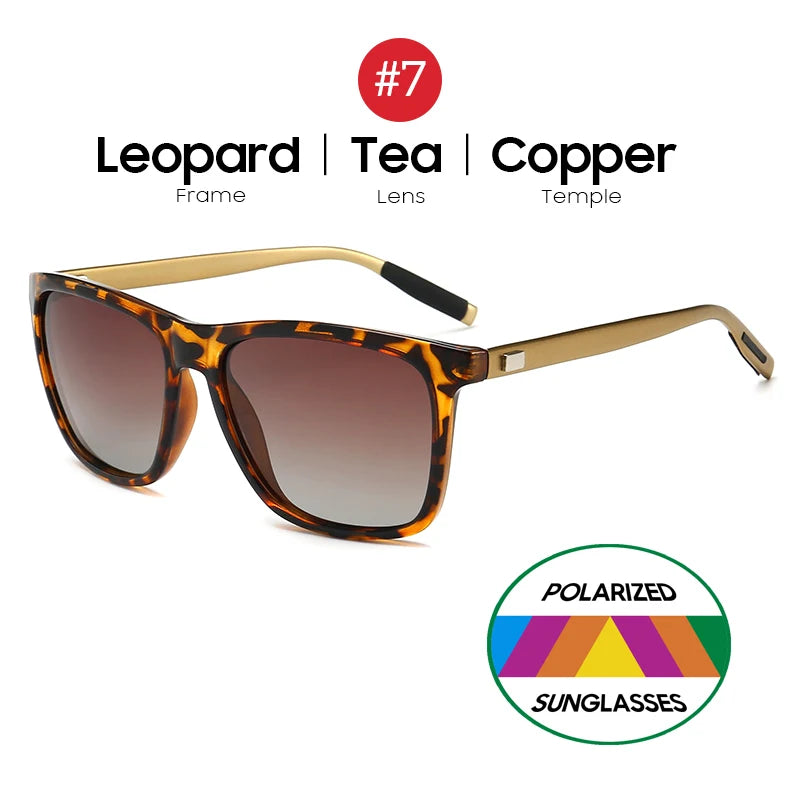 Blue Mirror Polarized Square Sunglasses